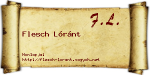 Flesch Lóránt névjegykártya